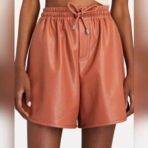 A.L.C | Ryder Pull On Faux Leather Shorts in Russet | Size M